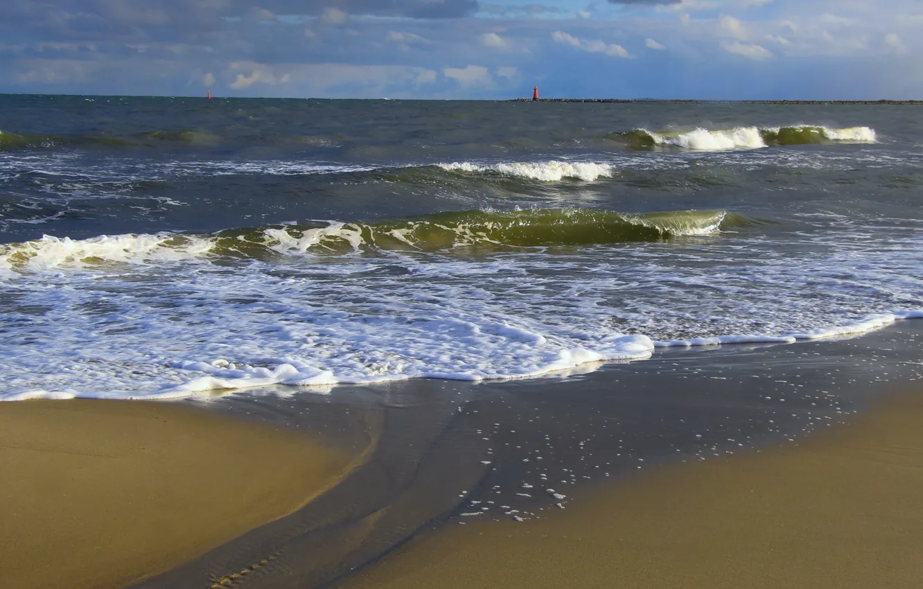 Photo wallpaper beach, sea, ocean, water