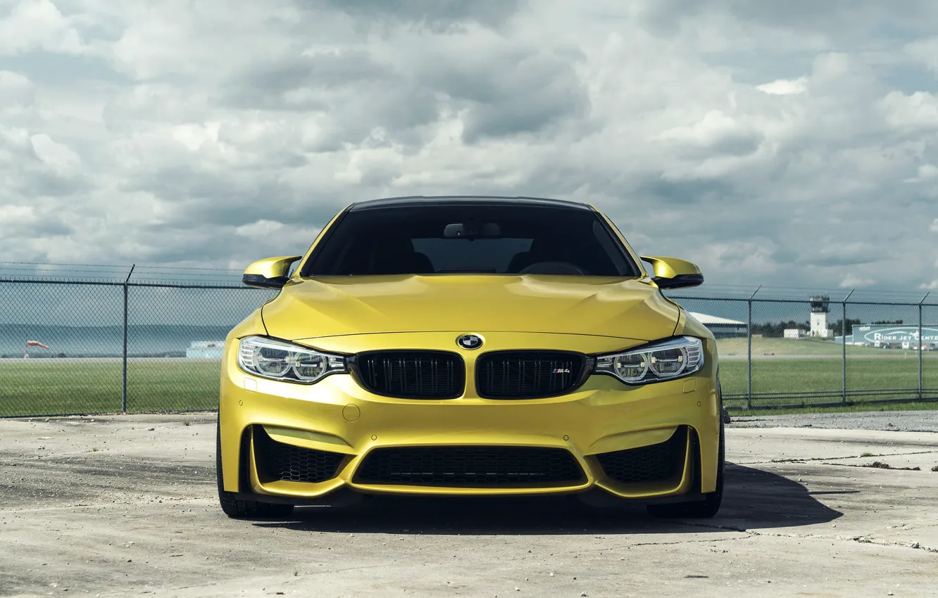 Photo wallpaper BMW, Sky, Front, Grid, Gold, F82