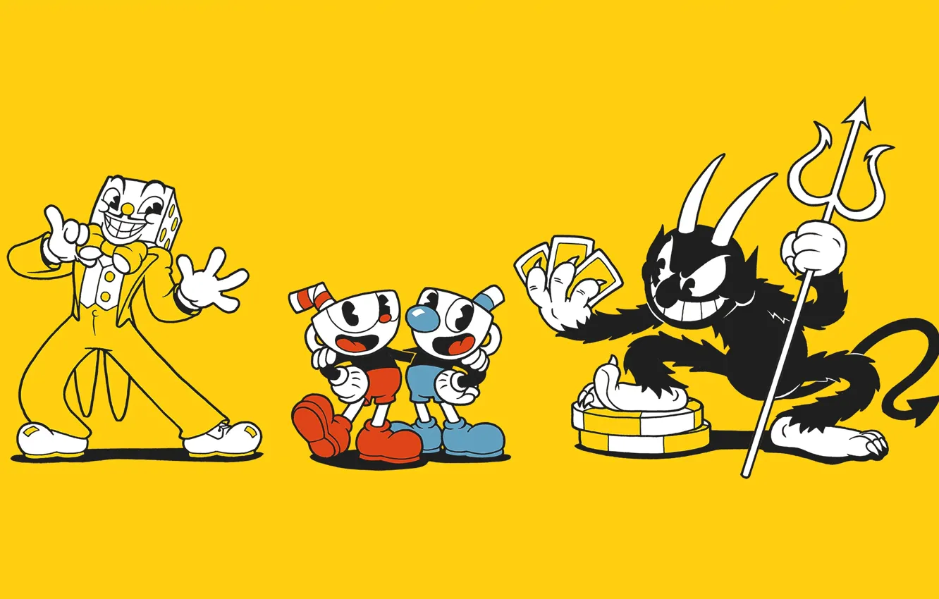 Photo wallpaper minimalism, different, toon, CASCO-voice brothers, Cuphead