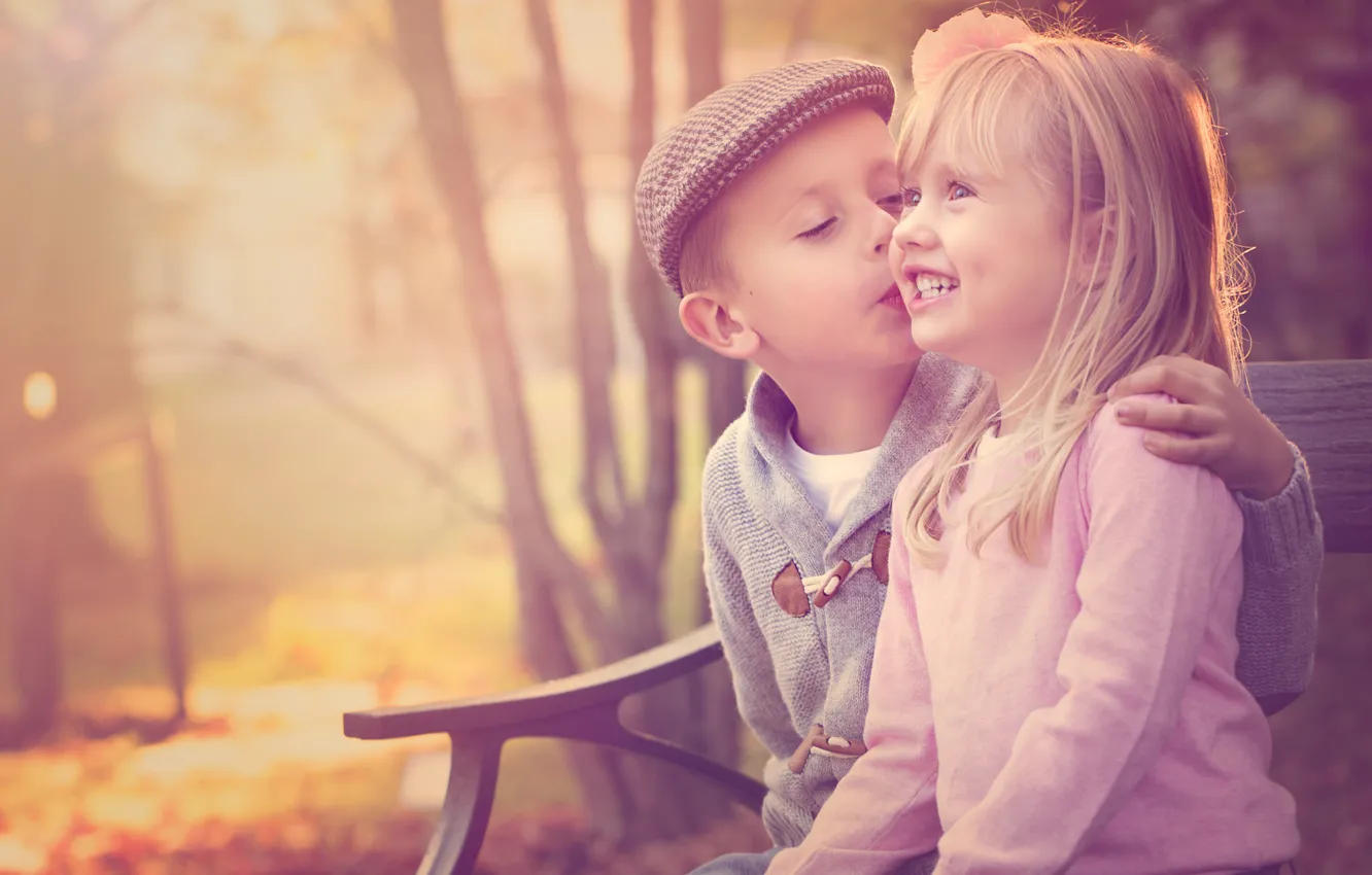 Photo wallpaper boy, girl, friendship