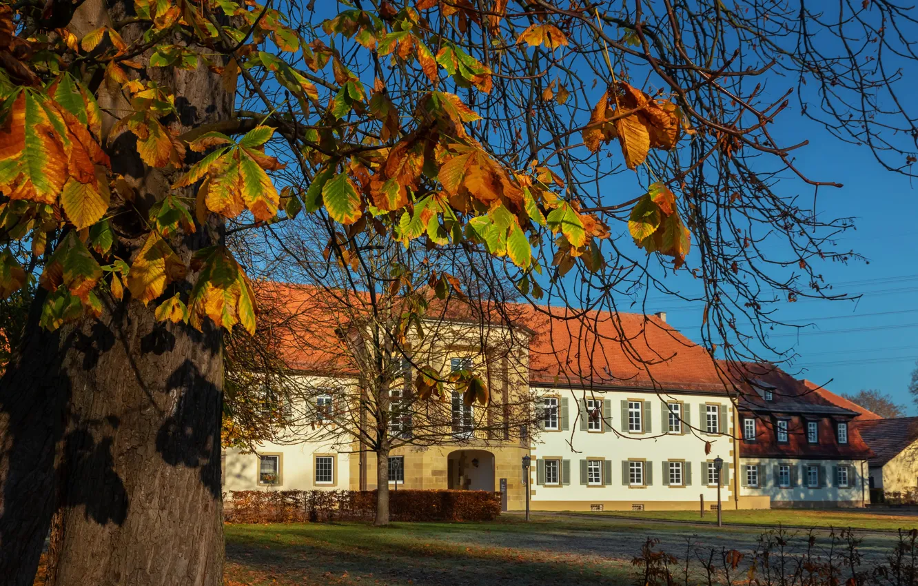 Photo wallpaper autumn, Germany, Monrepos Palace