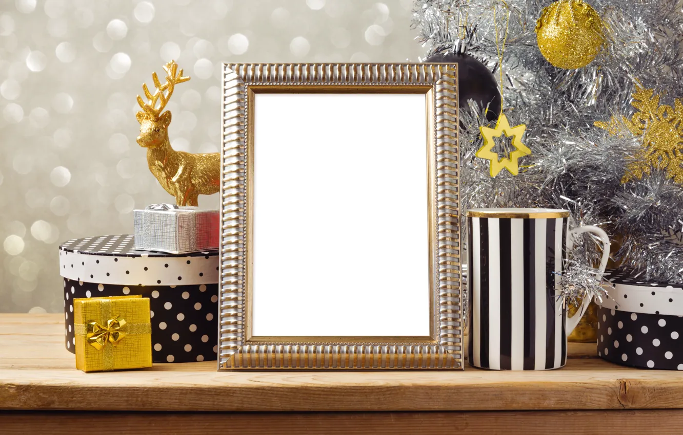 Photo wallpaper decoration, balls, new year, Christmas, Christmas, balls, decoration, Merry