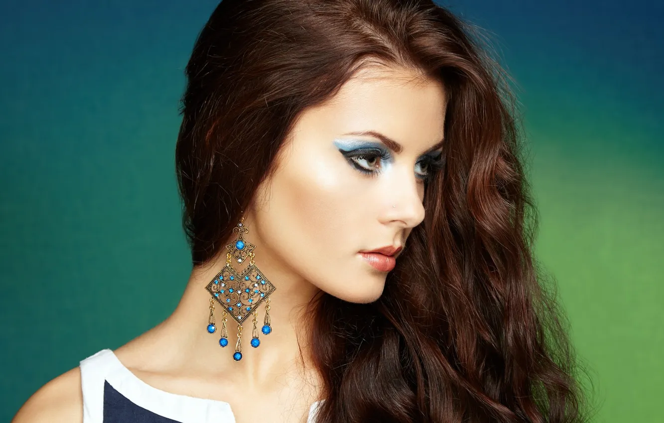 Photo wallpaper model, hair, portrait, beauty, earrings, charm, Women.