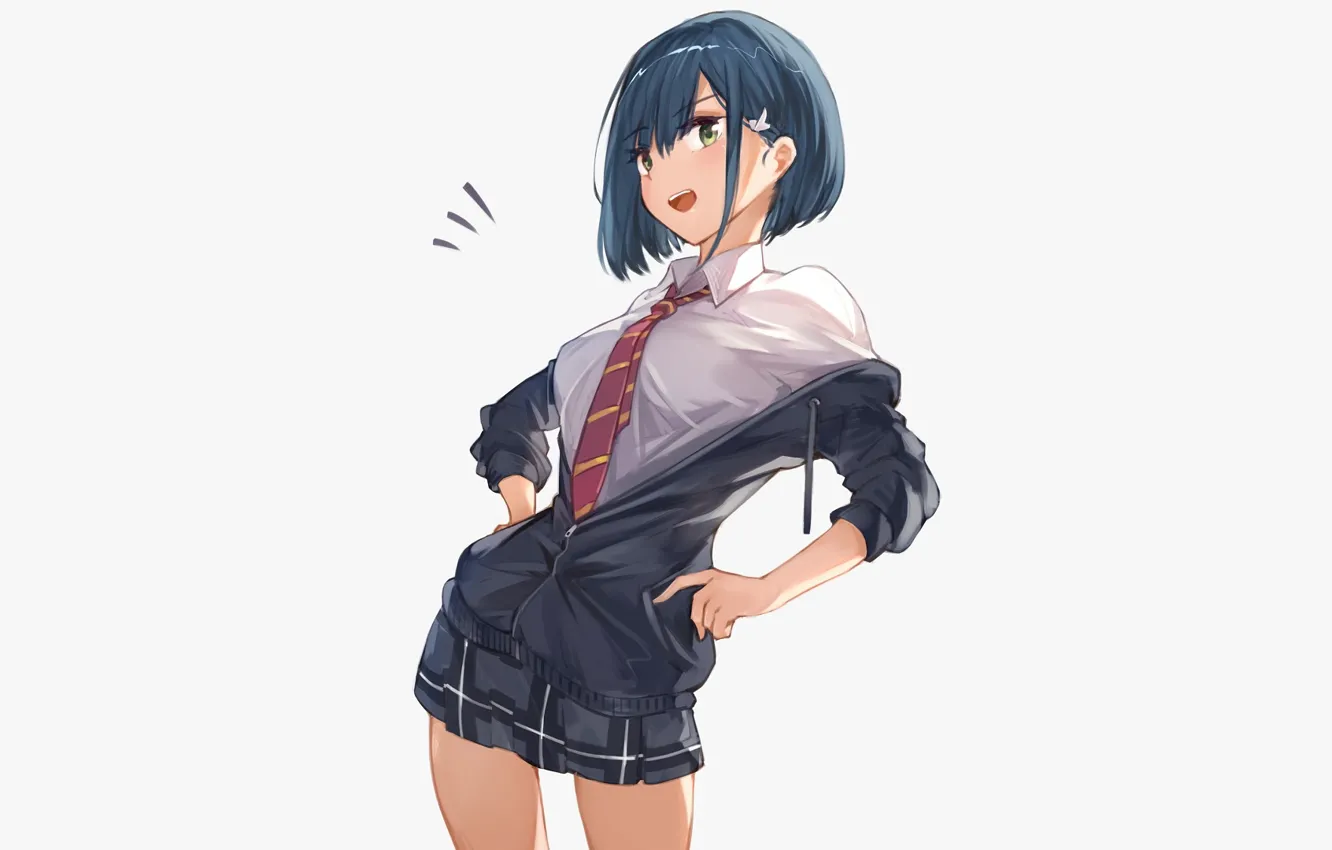 Photo wallpaper skirt, tie, girl, shirt, Ichigo, Darling In The Frankxx, Cute in France