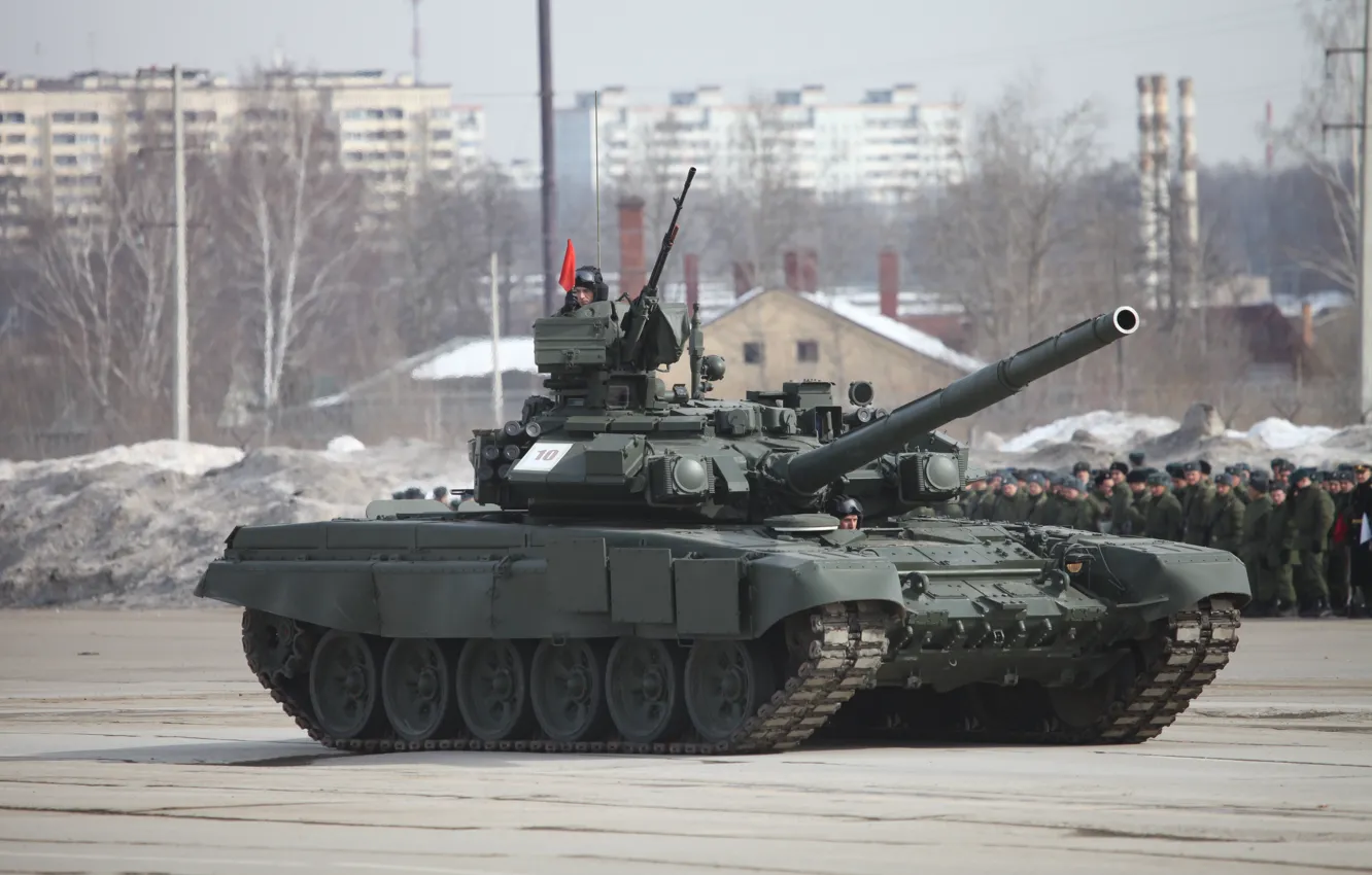 Photo wallpaper tank, parade, Russia, T-90