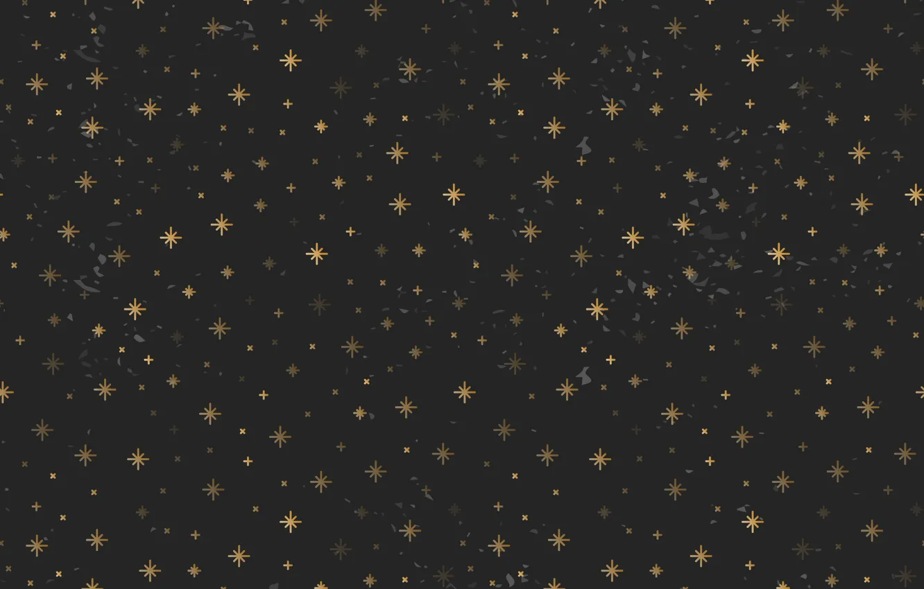 Photo wallpaper stars, gold, texture, black background, pattern