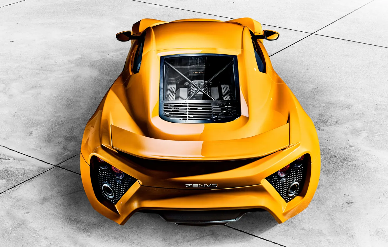 Photo wallpaper supercar, ST1, Zenvo, the view from the top, 2015