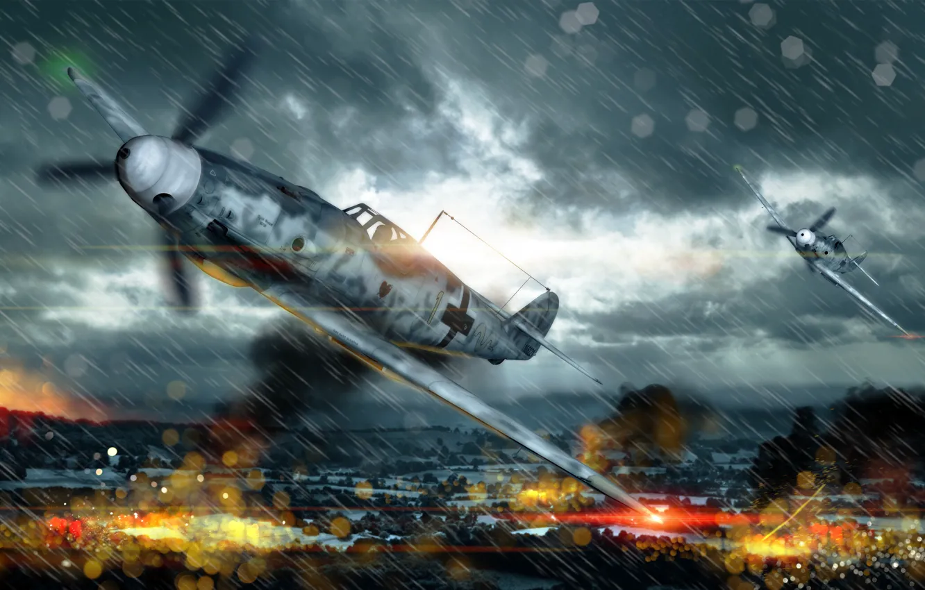 Photo wallpaper the sky, clouds, fighter, art, jet, War Thunder, The German air force, German