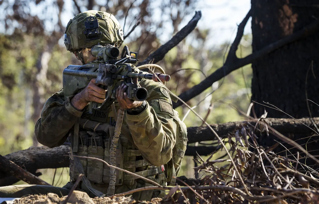 Photo wallpaper weapons, soldiers, Australian Army