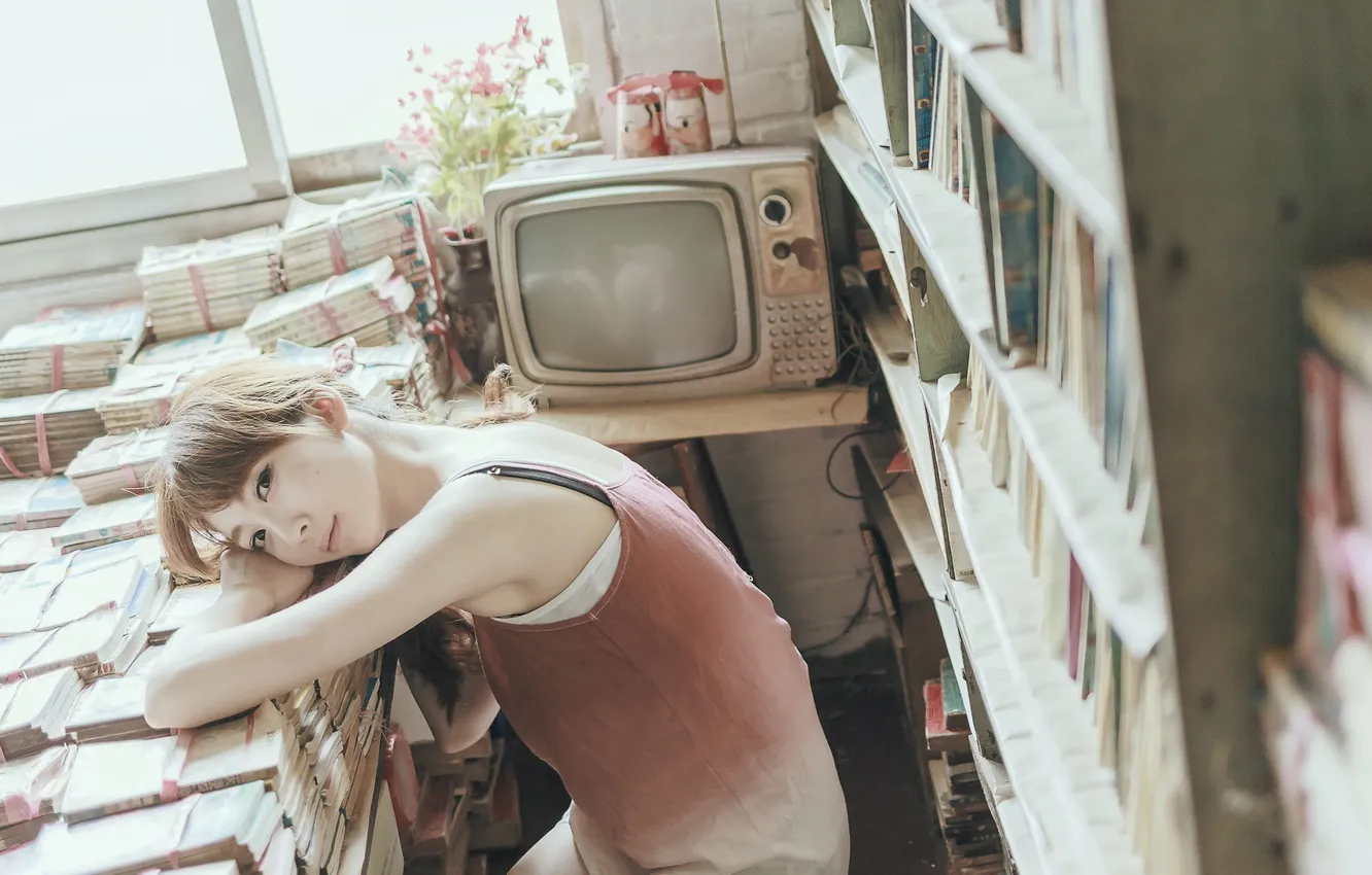 Photo wallpaper look, girl, background