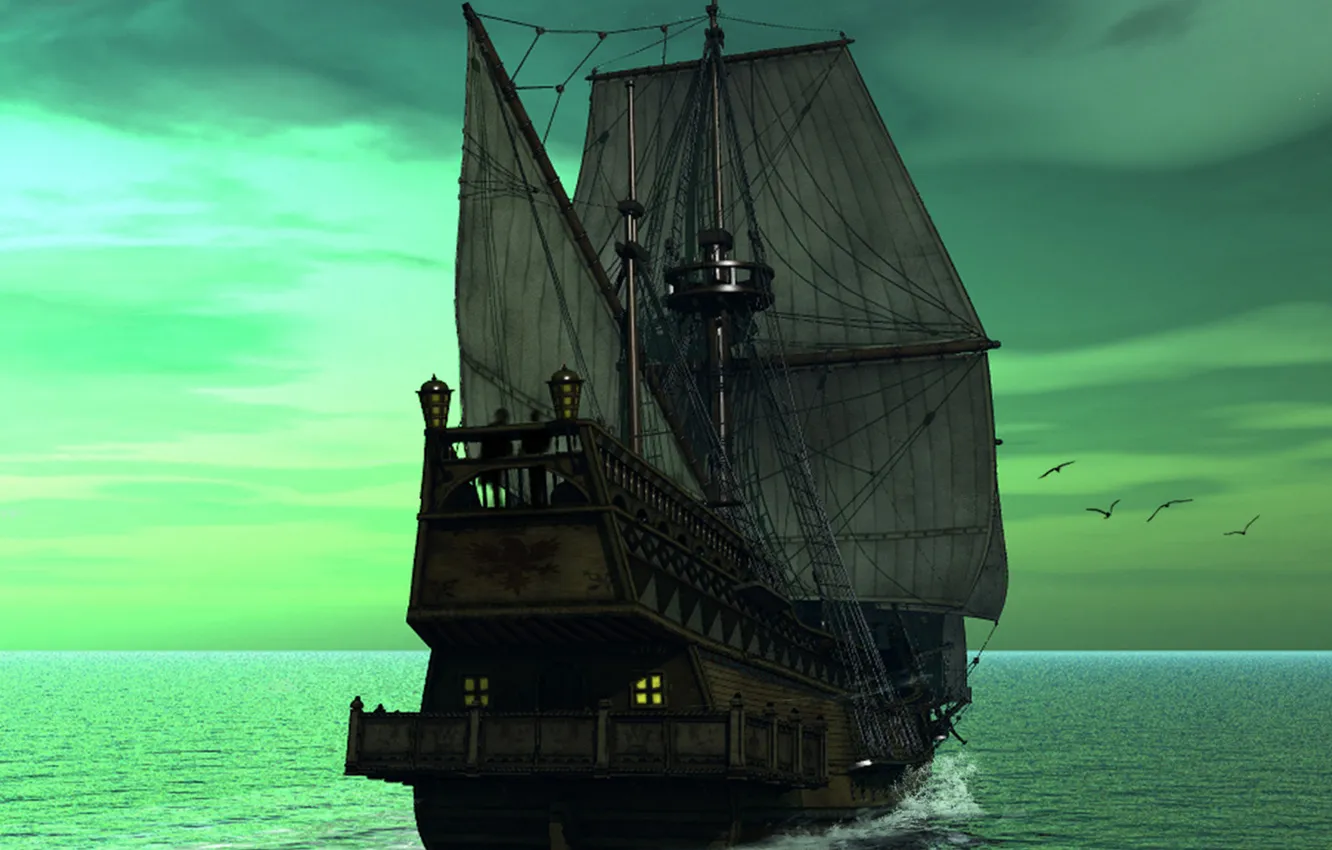 Photo wallpaper sea, dream, sailboat