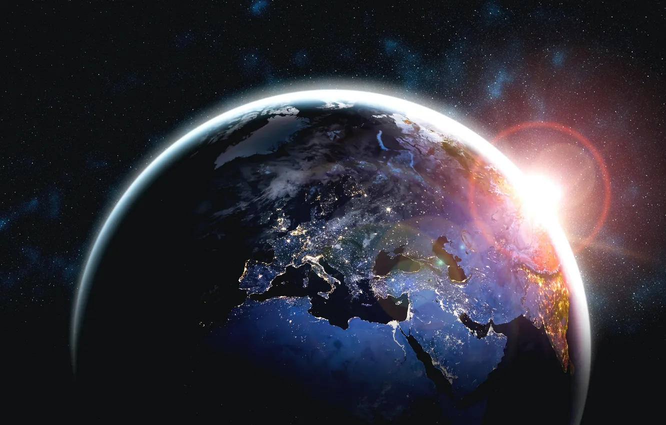 Photo wallpaper world, Earth, airspace, outer space, Earthen, planetary, globe planet