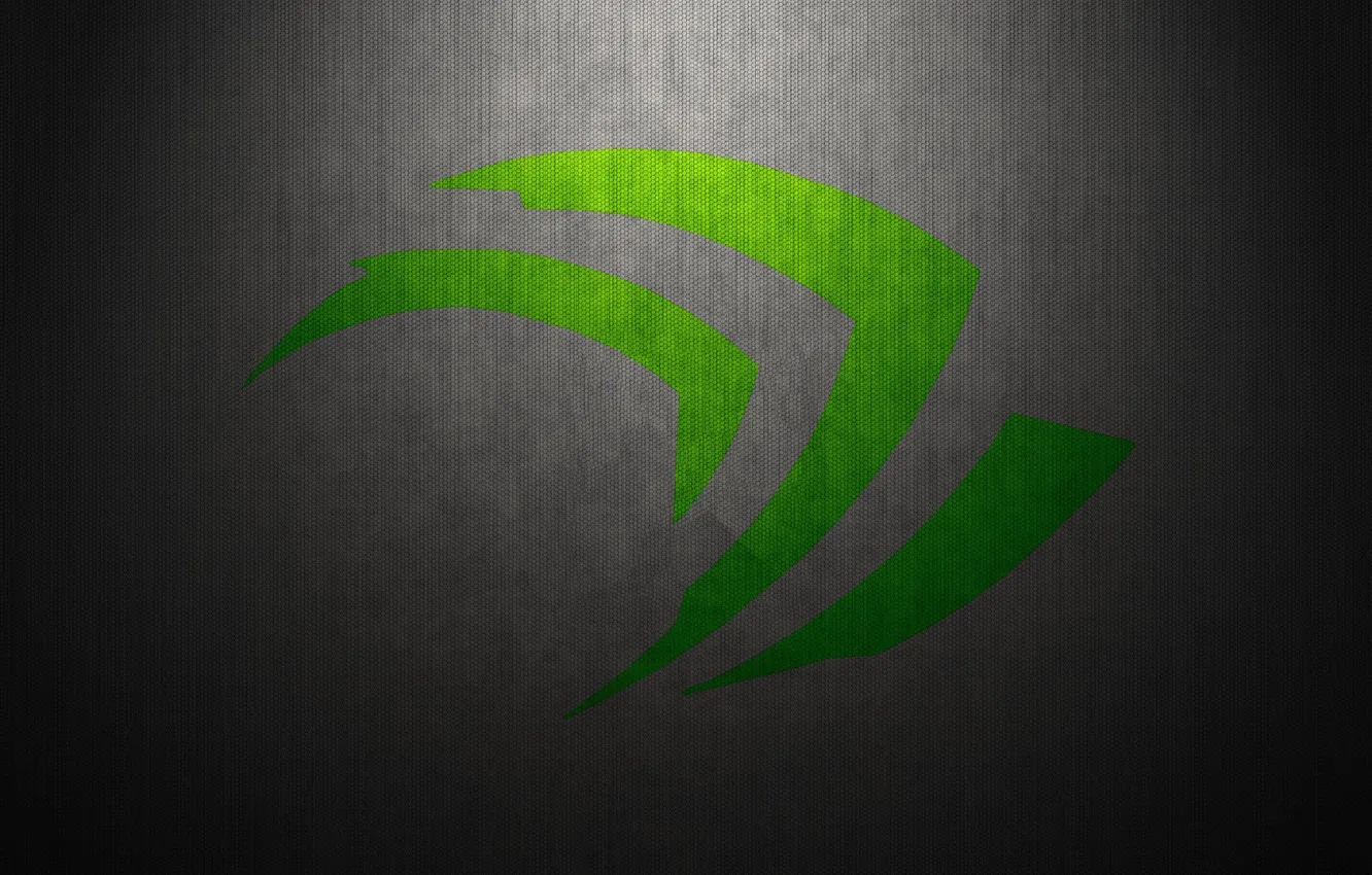 Photo wallpaper green, wall, logo, Nvidia
