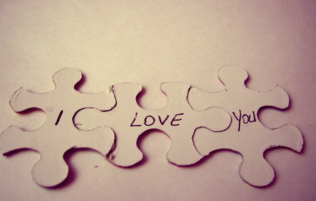 Photo wallpaper BACKGROUND, TEXT, MACRO, LOVE, PUZZLES, I LOVE YOU
