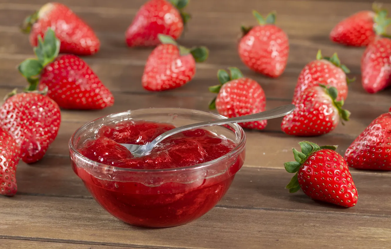 Photo wallpaper berries, strawberry, jam