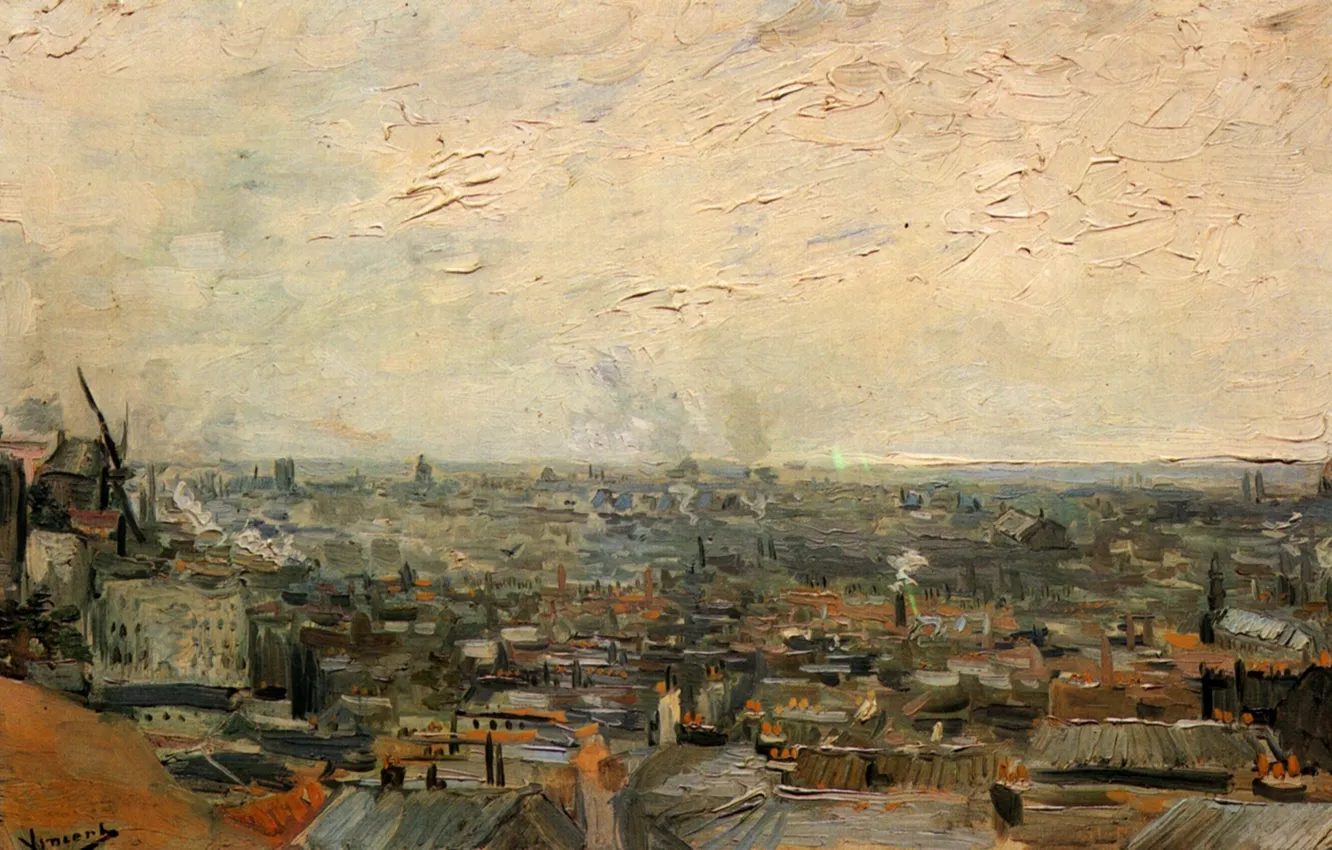 Photo wallpaper Vincent van Gogh, an overview of the city, from Montmartre, View of Paris