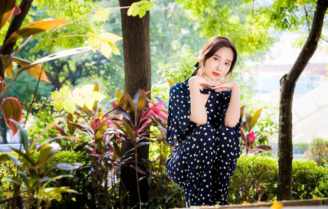 Photo wallpaper look, dress, Asian