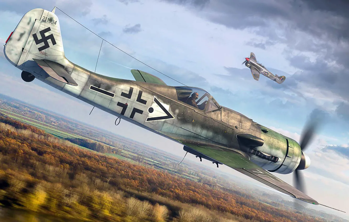 Photo wallpaper Luftwaffe, fighter-monoplane, German single-seater single piston, Antonis (rOEN911) Karidis, Focke-Wulf Fw 190D-9 - Late