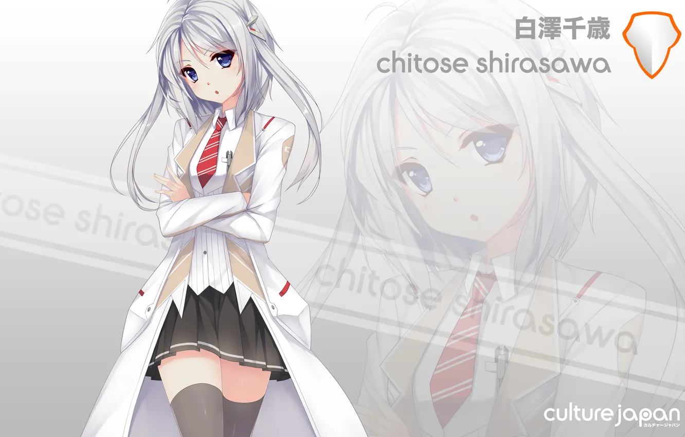 Photo wallpaper look, girl, surprise, Bathrobe, art, mirai millenium, shirasawa chitose, Caidychen