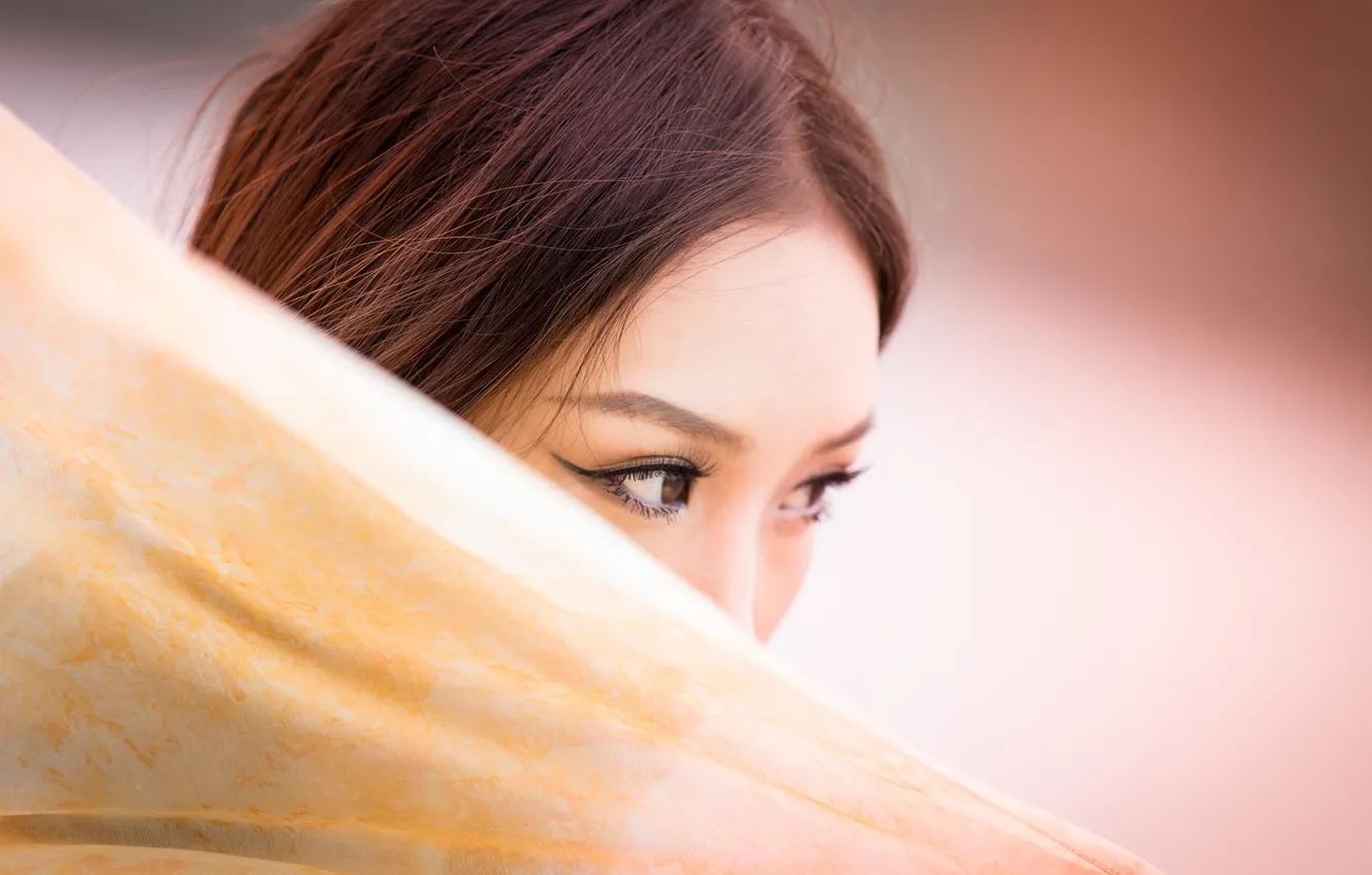 Photo wallpaper look, girl, mood, Asian