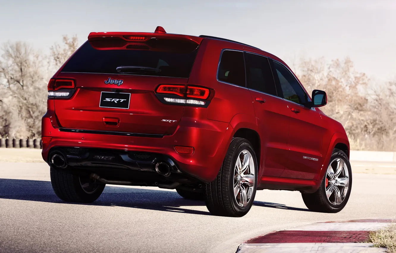 Photo wallpaper red, SUV, back, SRT, Jeep, Grand Cherokee