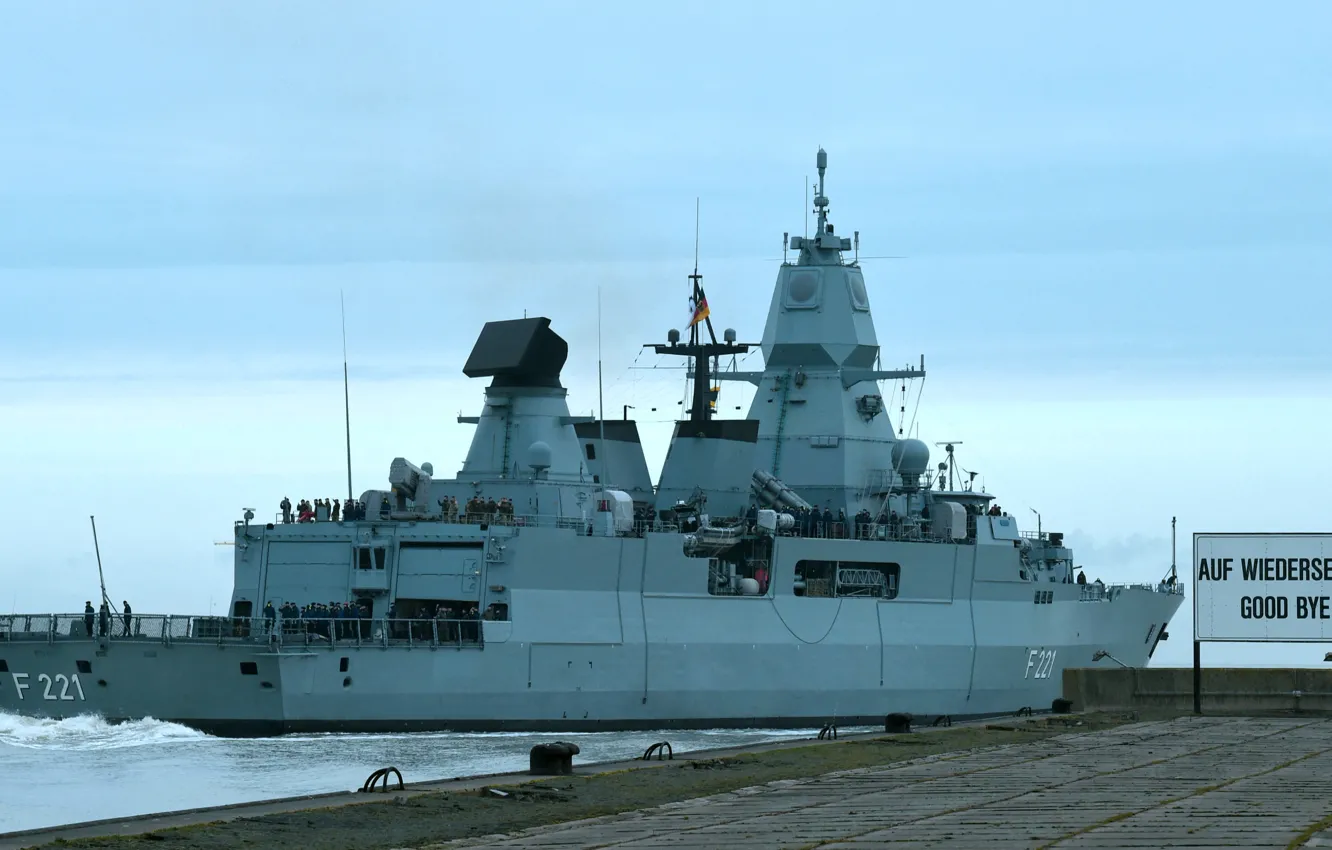 Photo wallpaper frigate, The German Navy, FGS Hessen