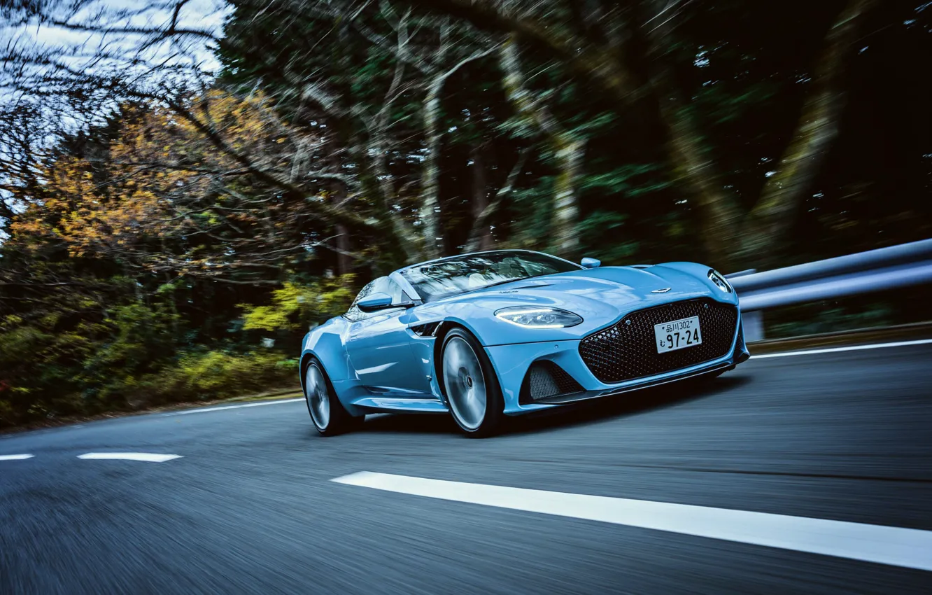 Photo wallpaper Convertible, Blue, Car, Aston Martin DBS Superleggera Volante