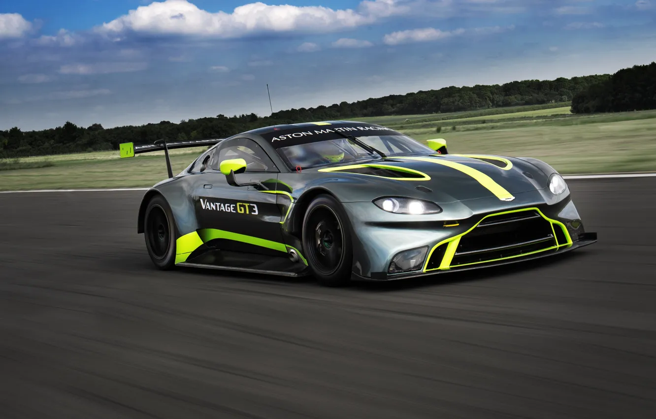 Photo wallpaper GT3, speed, Aston Martin, racing car, 2018, Vantage