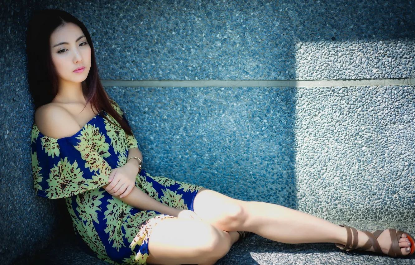 Photo wallpaper girl, background, Asian