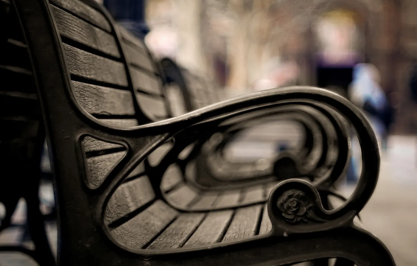 Photo wallpaper macro, bench, Park, photo, shop