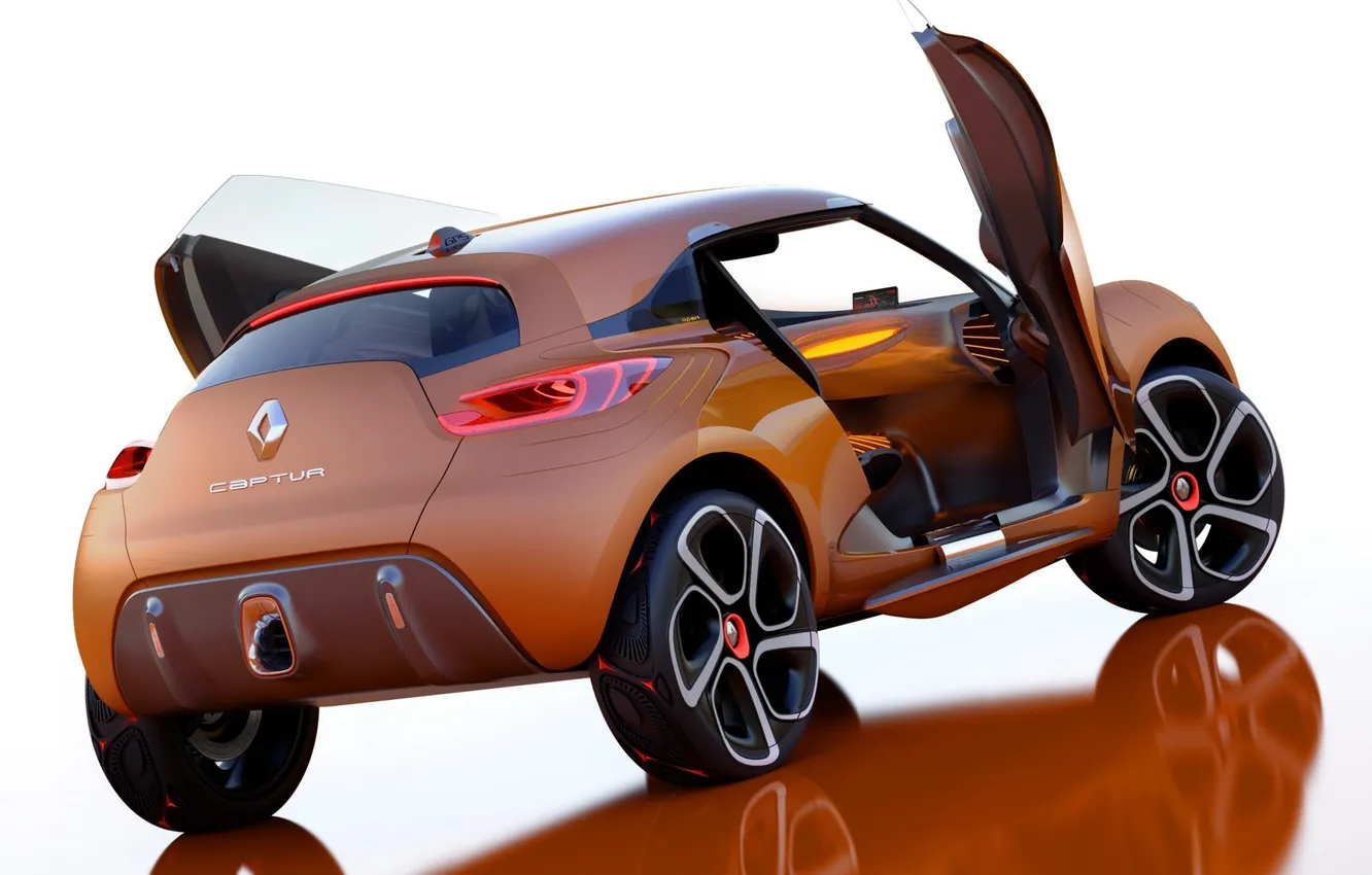 Photo wallpaper Concept, the concept, Renault, rear view, open doors, Captur