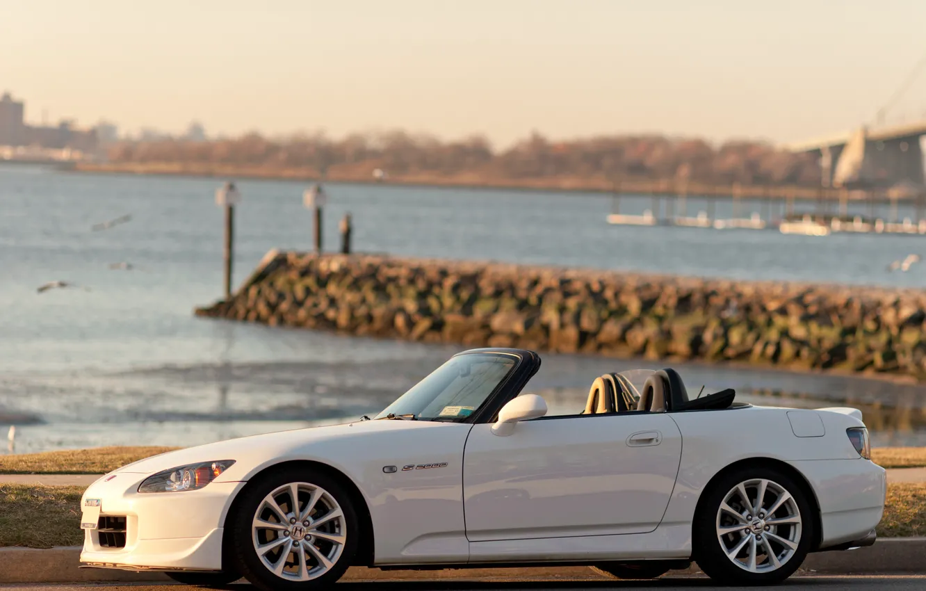 Photo wallpaper white, Honda, cabrio, s2000