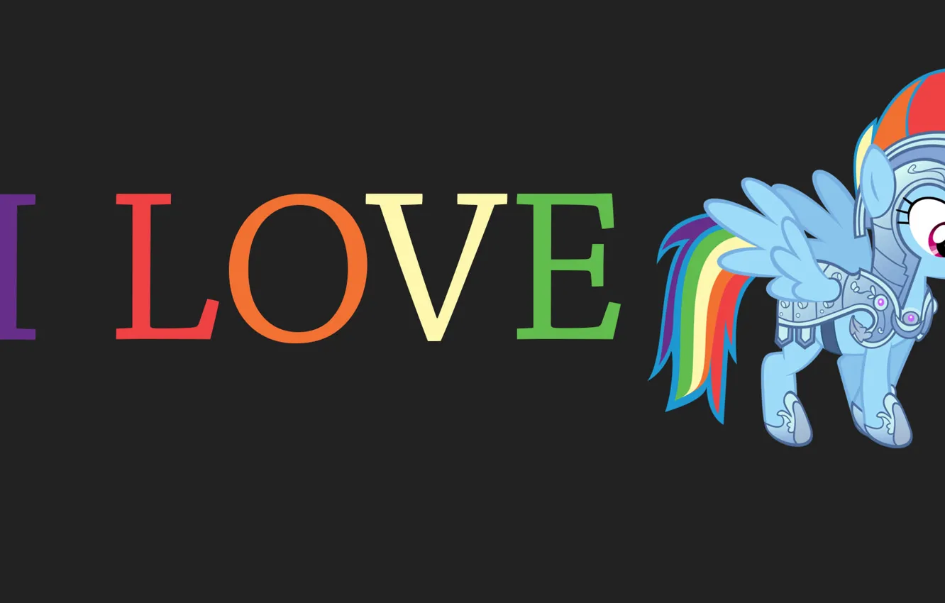 Photo wallpaper Love, minimalism, pony, rainbow dash, Pony, brony, armor