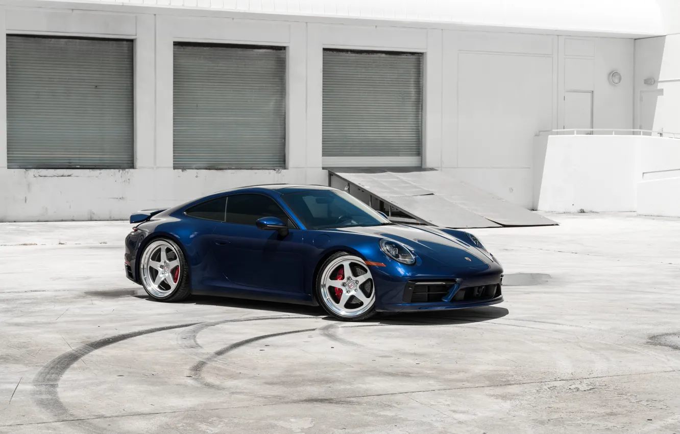 Photo wallpaper Porsche, Blue, Porsche 911, Sportcar