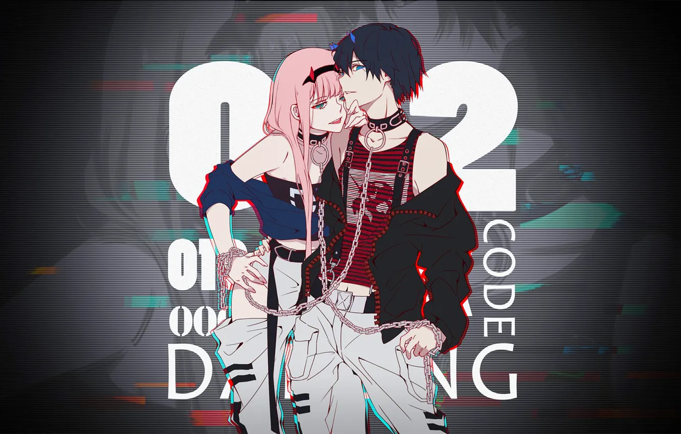Photo wallpaper girl, pair, guy, two, Darling In The Frankxx, Cute in France