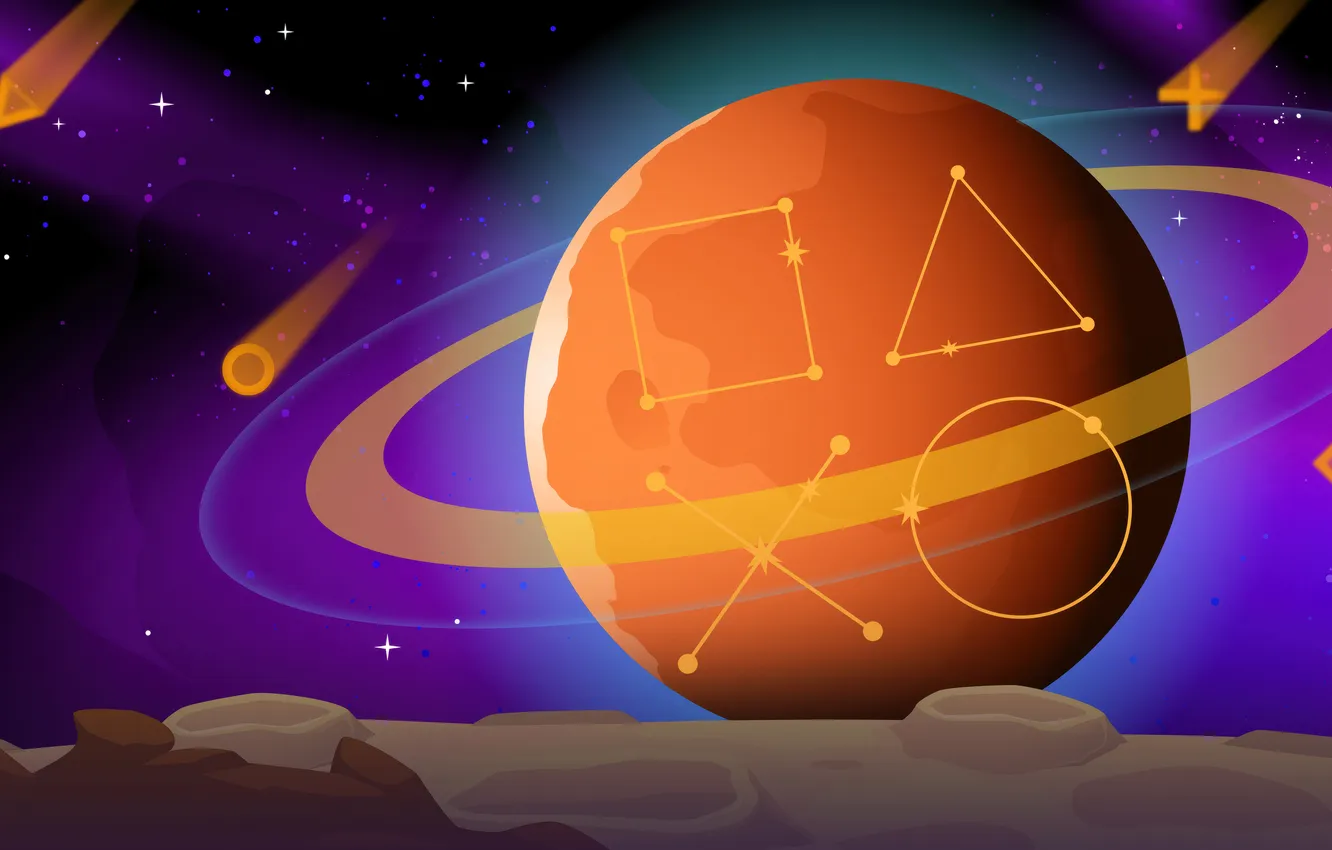 Photo wallpaper Playstation, Illustration, Gaming, Technology, Futuristic, Rings of Saturn, Outer space