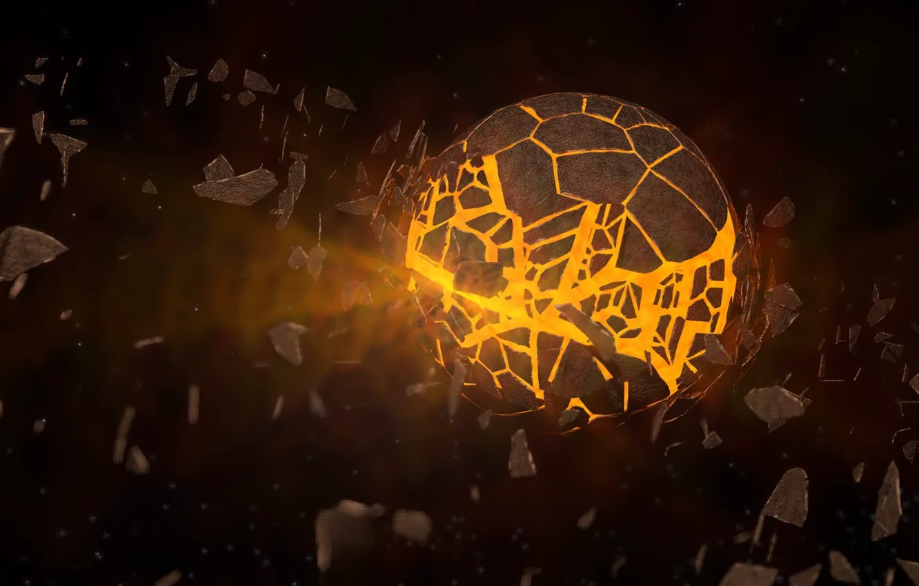 Photo wallpaper the explosion, render, 3D graphics