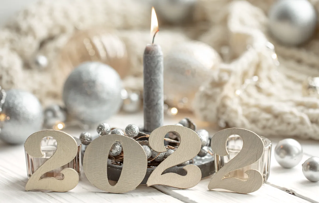 Photo wallpaper decoration, new year, candles, Christmas, Christmas, vintage, winter, New Year