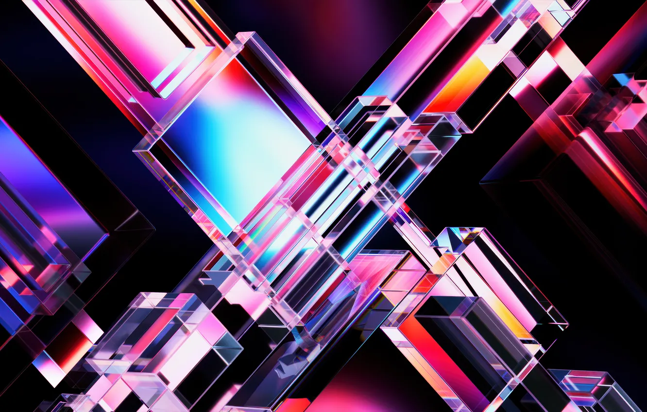 Photo wallpaper bright, Shine, abstract, crystals, abstract, digital art, digital art, Vibrant