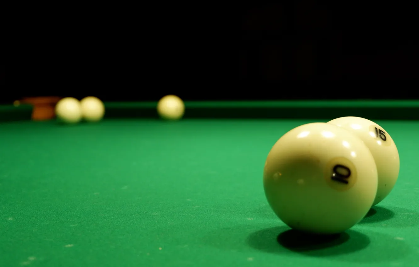 Photo wallpaper green, table, balls, Billiards, cloth, Of pockets is