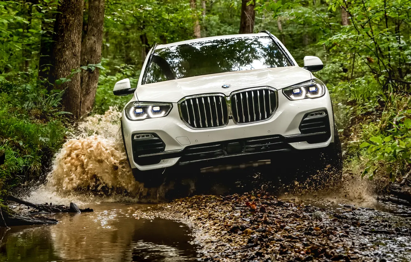 Photo wallpaper front view, 2018, BMW X5, crossover, The roads, XDrive40i