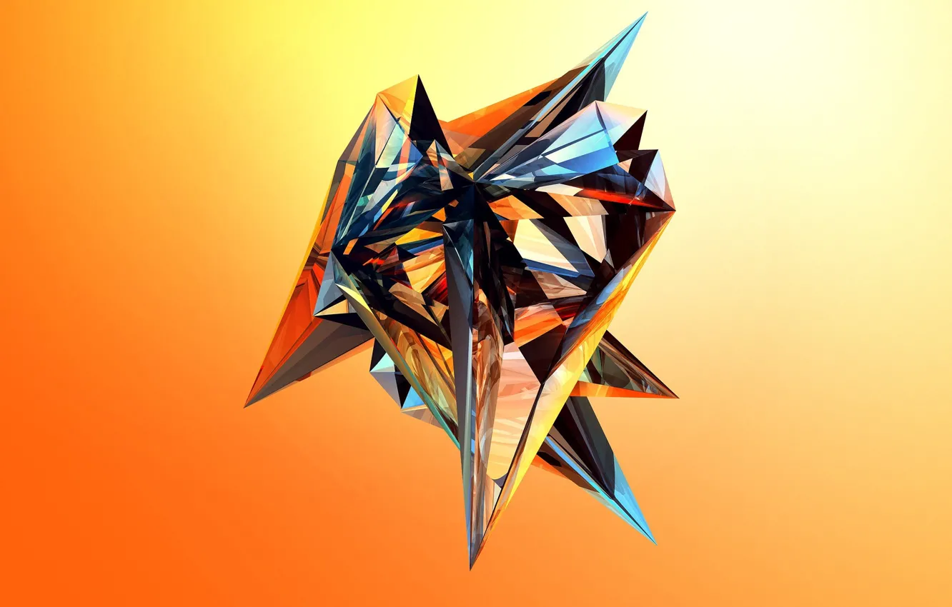 Photo wallpaper abstraction, crystals, the reflection, face, abstraction, reflection, Justin Maller, Crystal