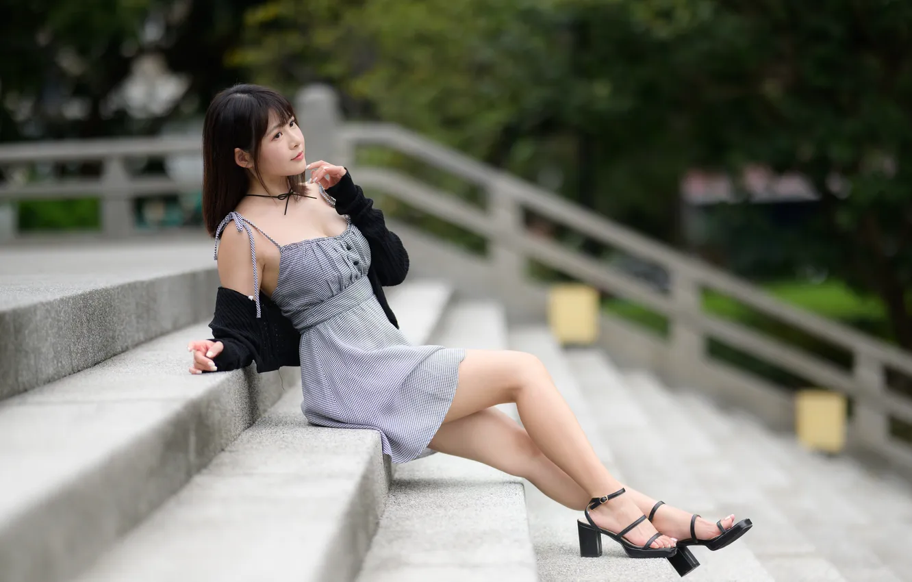 Photo wallpaper girl, stage, Asian