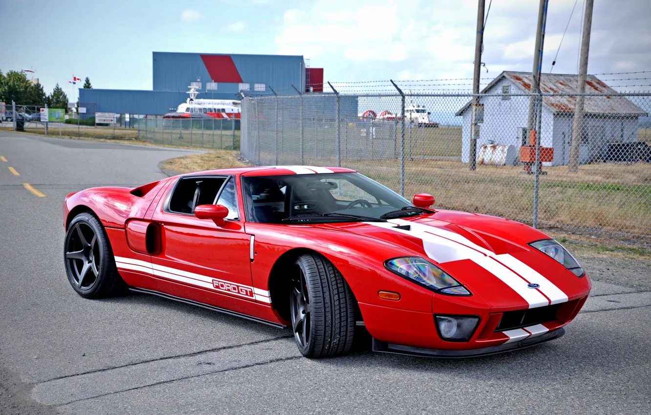 Photo wallpaper red, ford, base, gt