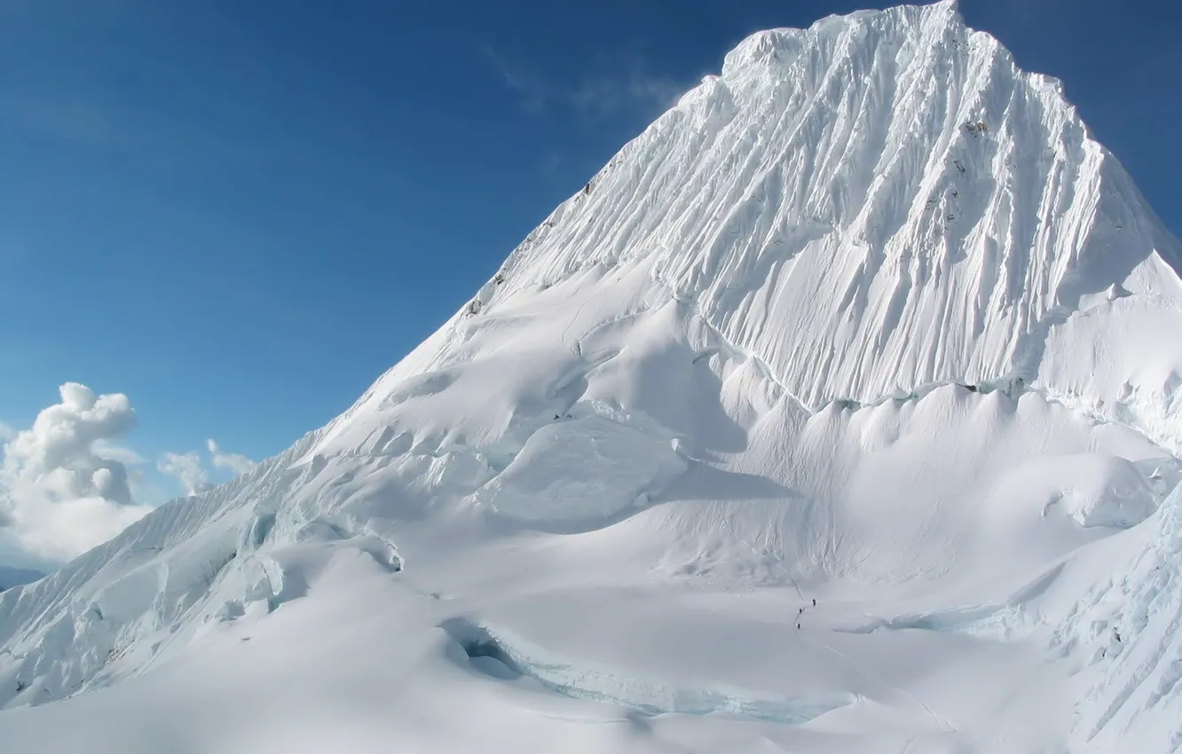 Photo wallpaper snow, trail, Mountain, glacier