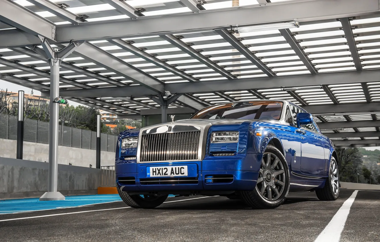 Photo wallpaper Auto, Blue, Phantom, Wheel, Case, Rolls Royce, Suite, The front