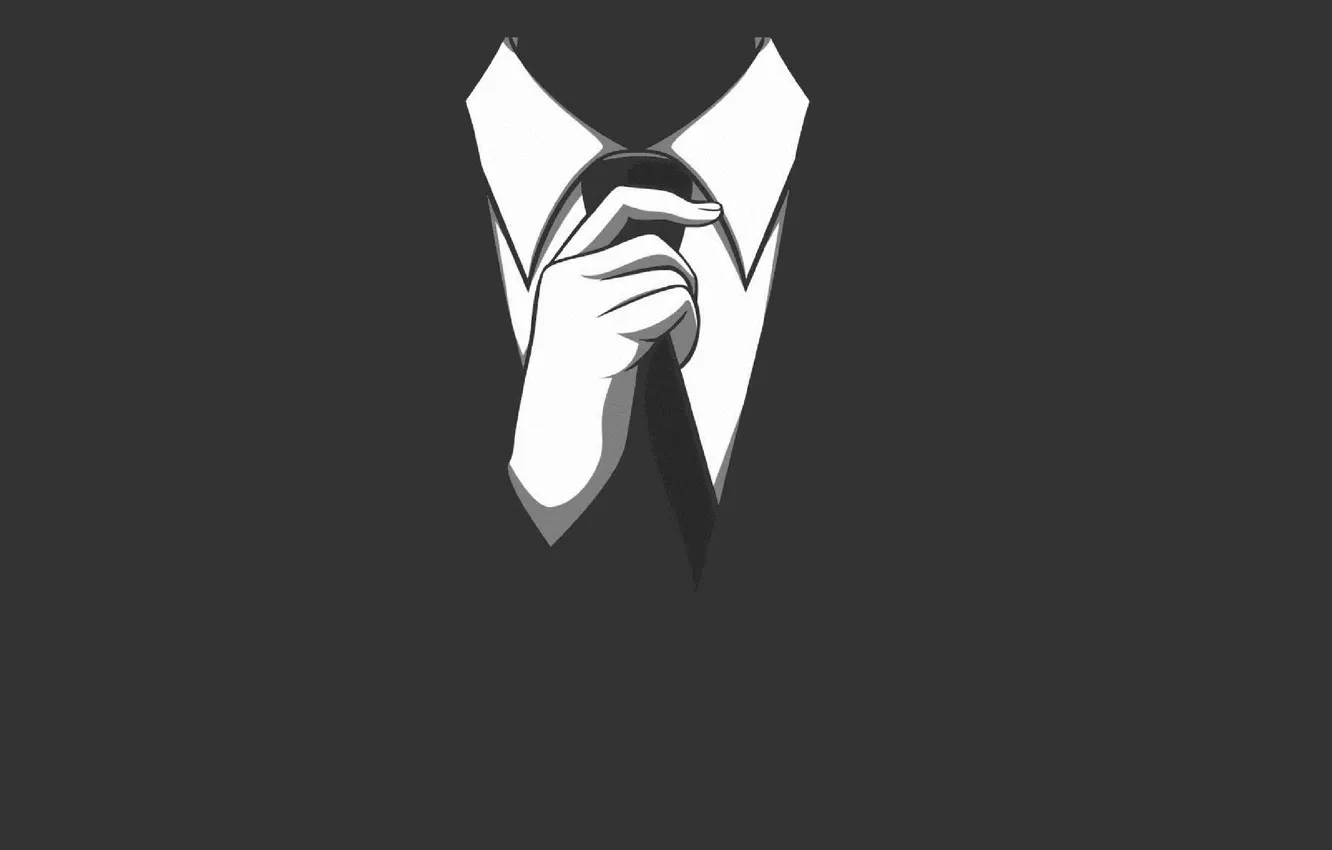 Photo wallpaper grey, costume, tie, anonymous