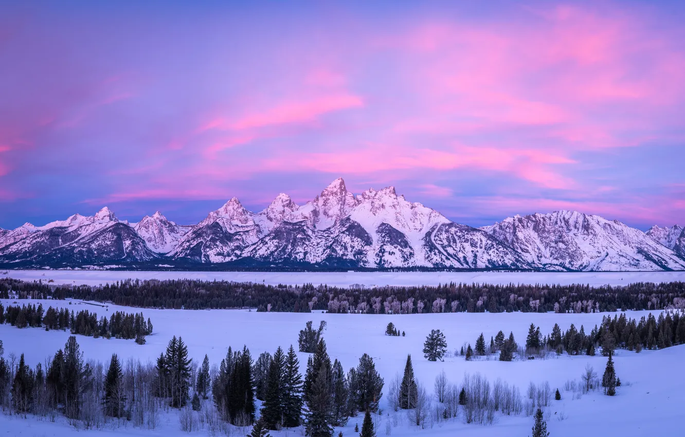 Photo wallpaper mountains, USA, Grand Teton National Park