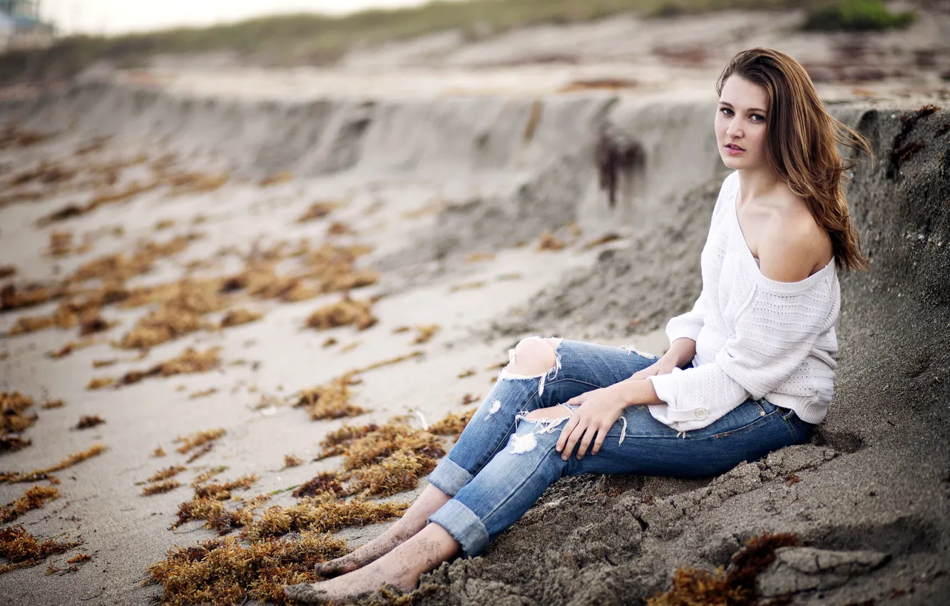 Photo wallpaper girl, nature, background