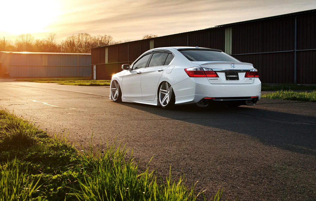 Photo wallpaper white, tuning, Honda, Accord, Honda, Vossen